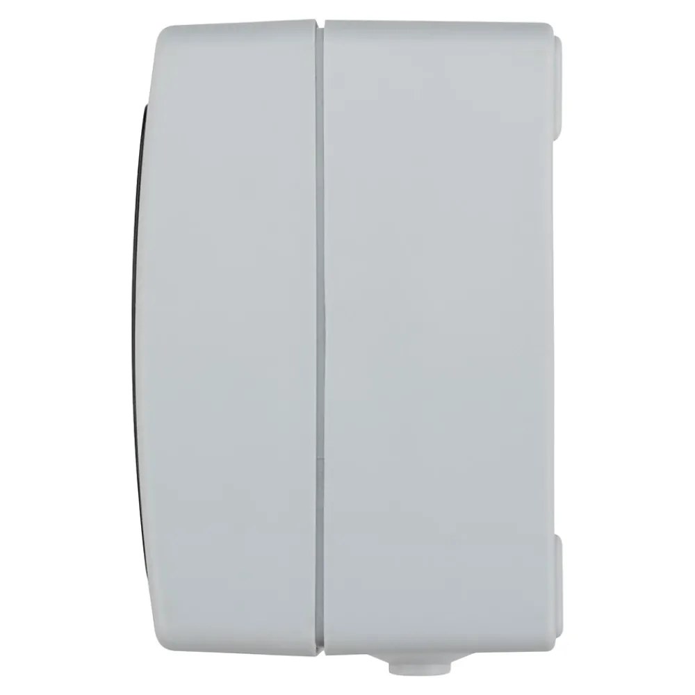Prise avec terre étanche en saillie gris complet - H 8,5 cm / L 6,5 cm / P 5 cm