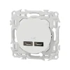 Schneider Electric Prise Encastrable-Prise chargeur USB double type C Blanc craie Schneider Odace