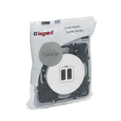 Legrand Prise Encastrable-Prise céliane double USB blanc
