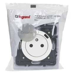 Legrand Prise Encastrable-Prise Céliane + 1 prise USB-C bloc blanc
