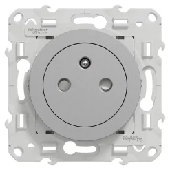 Schneider Electric Prise Encastrable-Prise de courant avec terre affleurante 16A Odace aluminium