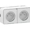 Schneider Electric Prise En Saillie-Prise de courant double avec 2 pôles + terre étanche complète saillie Mureva Styl blanc