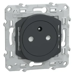 Schneider Electric Prise de courant 2 pôles + terre affleurante 16A Ovalis anthracite