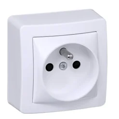 Schneider Electric Prise de courant 2 pôles + terre complète saillie Alréa blanc