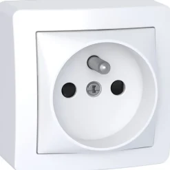 Schneider Electric Prise de courant 2 pôles + terre complète saillie Alréa blanc