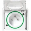 Schneider Electric Prise En Saillie|Prise Étanche-Prise de courant 2 pôles + terre étanche complète encastrée Mureva Styl blanc