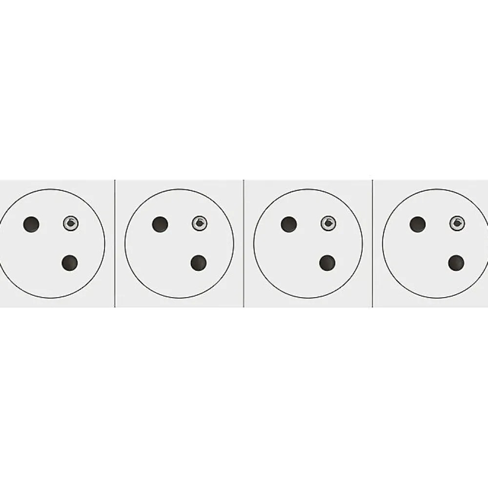 Legrand Prise Encastrable-Prise de courant 4 X 2P+T surface Mosaic Link - 8 modules - 4 postes - Blanc