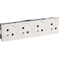 Legrand Prise Encastrable-Prise de courant 4 X 2P+T surface Mosaic Link - 8 modules - 4 postes - Blanc