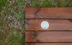 Thomson Prise de sol étanche ronde 16A 2 pôles + terre, aluminium brossé IP55,