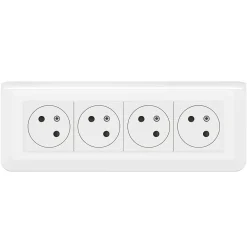 Legrand Prise deux pôles + terre Mosaïc en saillie, lot de 4