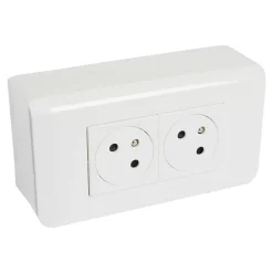 Legrand Prise deux pôles + terre Mosaïc en saillie, lot de 2