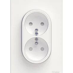 Schneider Electric Prise double avec terre complète Odace blanc