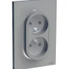 Schneider Electric Prise Encastrable-Prise double avec terre complète Odace aluminium
