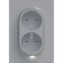 Schneider Electric Prise Encastrable-Prise double avec terre complète Odace aluminium