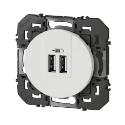 Legrand Prise double USB-A Dooxie blanc carrée