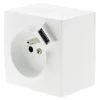 Prise En Saillie-Prise en saillie 2P+T avec chargeur USB blanc