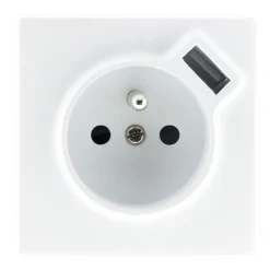 Prise En Saillie-Prise en saillie 2P+T avec chargeur USB blanc