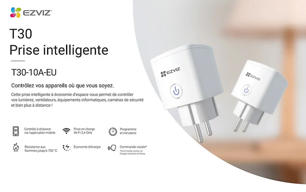 Ezviz Commande De L'Éclairage-Prise intelligente connectée T30
