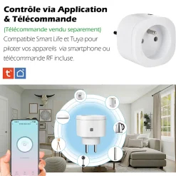 Kyf Prise intérieure 3680W connectée Wifi + Interrupteur + Télécommande