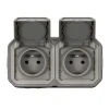 Legrand Prise Étanche-Prise Plexo gris en saillie, lot de 2