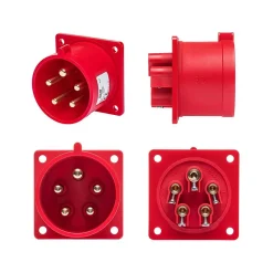 Ide Interrupteur Étanche-Prise Male Encastrable Tétrapolaire 32a 3p+n+t 380v - 5 Broches - étanche Ip44 -