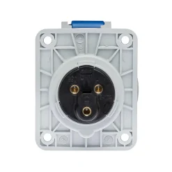 Ide Interrupteur Étanche-Prise Monophasé 16a 2p+t - Encastrable Sur Coffret - étanche Ip67 -