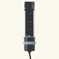 Cuisissimo Prise Encastrable-Prise plan de travail SKY - Bloc 3 prises + 2 USB-A rétractable inox et noir