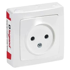 Legrand Prise 2 pôles sans terre en saillie blanc