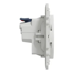 Schneider Electric Prise 2 pôles + terre affleurante connexion rapide Odace blanc