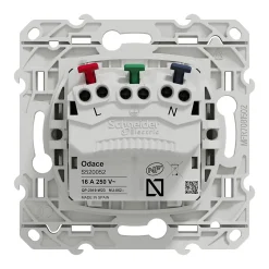 Schneider Electric Prise 2 pôles + terre affleurante connexion rapide Odace blanc