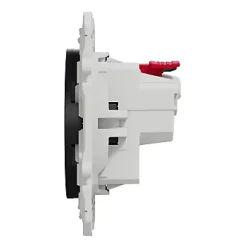 Schneider Electric Prise 2 pôles + terre affleurante connexion rapide Odace anthracite