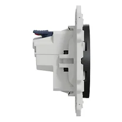 Schneider Electric Prise 2 pôles + terre affleurante connexion rapide Odace anthracite