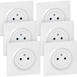 Legrand Prise 2 pôles + terre Dooxie, 6 pièces