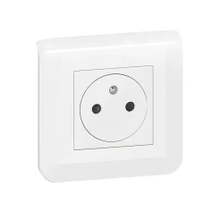 Legrand Prise 2 pôles + terre à vis Mosaïc blanc