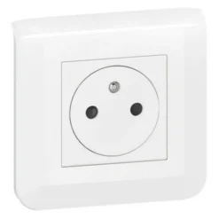Legrand Prise 2 pôles + terre à vis Mosaïc blanc
