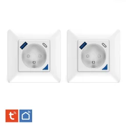 Kyf Commande De L'Éclairage-2 Prises encastrées 3000W & Ports USB-A + USB-C Wifi + Suivi de consommation
