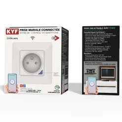 Kyf Commande De L'Éclairage-2 Prises encastrées 3000W Wifi + Suivi de consommation