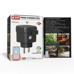 Kyf 3 Prises Extérieures 3680W connectées Wifi + Suivi de consommation