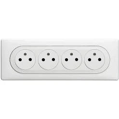 Legrand 4 prises 2 pôles+terre Céliane blanc