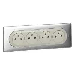 Legrand Prise Encastrable-4 prises pré-câblées Céliane aluminium