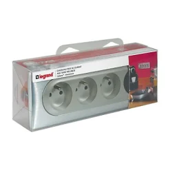Legrand Prise Encastrable-4 prises pré-câblées Céliane aluminium