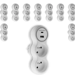 Zenitech 10 prises 2x16A + 2 ports USB A/C -