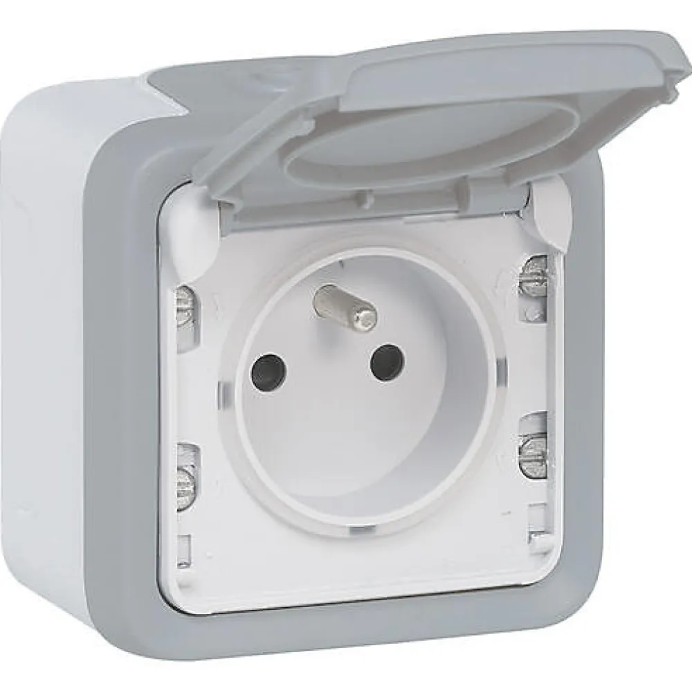 Legrand Interrupteur Étanche-Prise étanche 2P + T PLEXO complet en saillie 16 A IP 55 - 069731