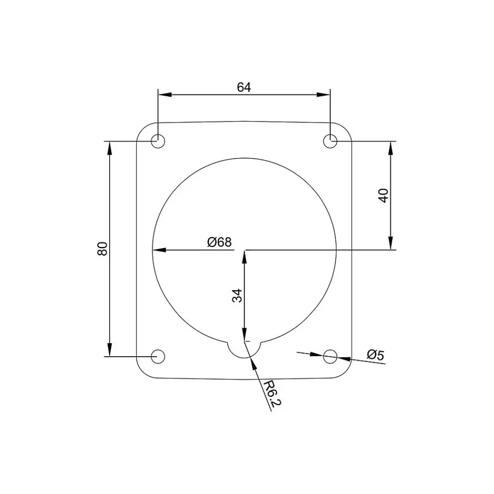 Ide Interrupteur Étanche-Prise Triphasé 32a 3p+t - 4 Broches - Encastrable Sur Coffret - étanche Ip67 -