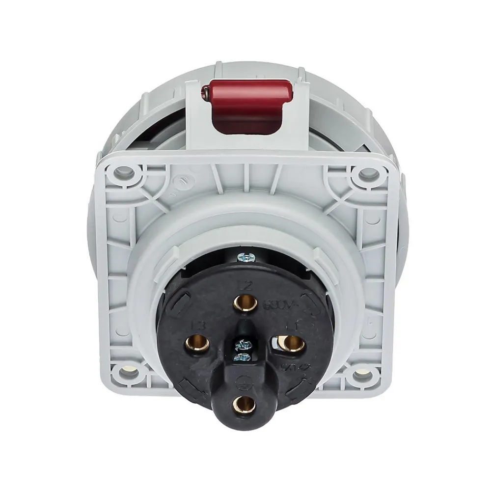 Ide Interrupteur Étanche-Prise Triphasé 32a 3p+t - 4 Broches - Encastrable Sur Coffret - étanche Ip67 -