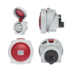 Ide Prise Tétrapolaire 32a 3p+n+t - 5 Broches - Encastrable Sur Coffret - étanche Ip67 -