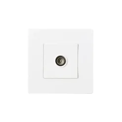 Prise TV simple encastrable blanc complet