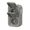 Legrand Prise Étanche-Prise verticale Plexo gris en saillie, lot de 2