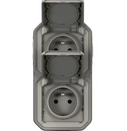 Legrand Prise Étanche-Prise verticale Plexo gris en saillie, lot de 2