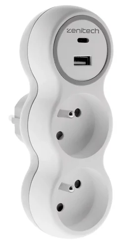 Zenitech Transformateur, Convertisseur Et Chargeur Usb-Prise 2x16A + 2 ports USB - Bolea